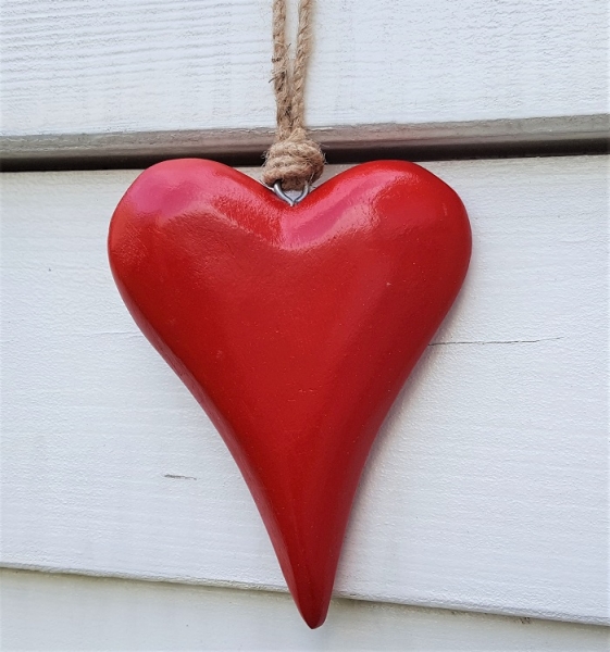 Rotes Herz Holz, gross Wanddeko